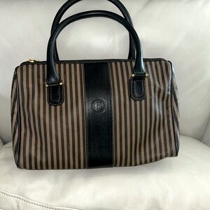 Fendi Vintage striped top handle handbag